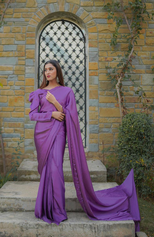 Purple silk saree